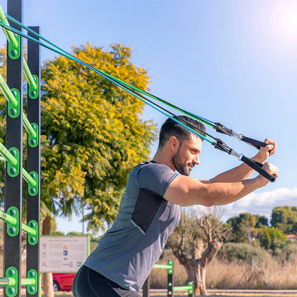 Conjunto de 3 Bandas de Resistência com Acessórios e Guia de Exercícios | InnovaGoods