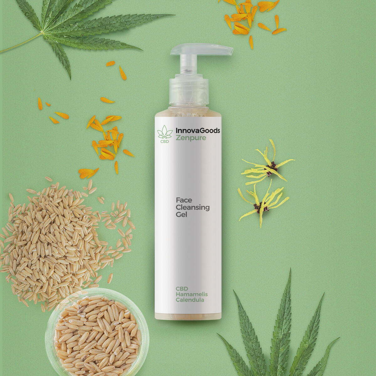 Gel Limpiador Facial CBD "Zenpure" InnovaGoods 200 ml