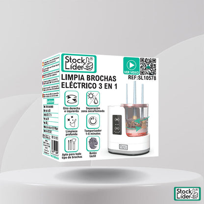 Limpador de Pincéis Elétrico 3 em 1 | 850 rpm - 5 Velocidades - USB | Stock Líder