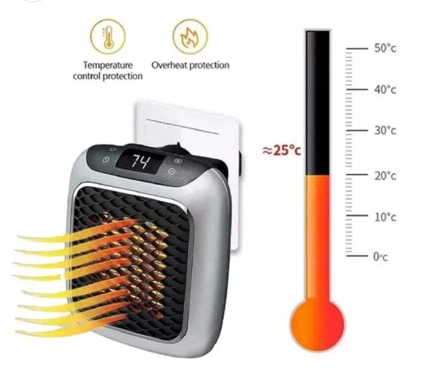 Calentador Portátil Cerámico Turbo 800W | Termostato Digital y Mando a Distancia