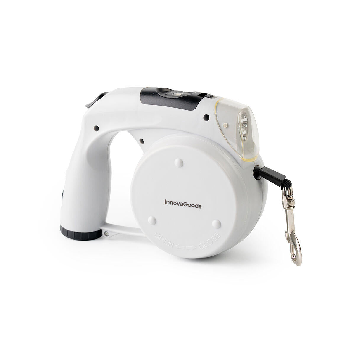 Trela Retrátil para Cães 6 em 1 - Luz LED, Bebedouro e Compartimentos | InnovaGoods