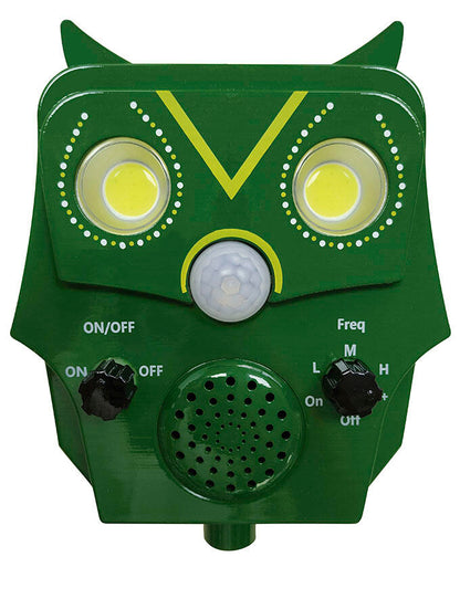 Espanta-Animais Solar Inteligente OWL GUARDS | Coruja com Ultrassom e Luz