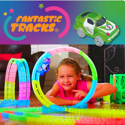 Light-Up Race Track with Loops - 134 Pieces and LED Car