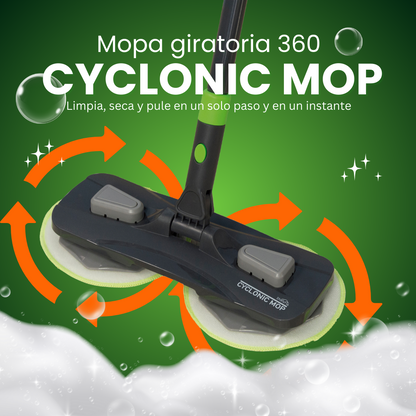 Starlyf Cyclonic Mop | Esfregona Rotativa 360º | Limpa, Seca e Lustra num Só Passo