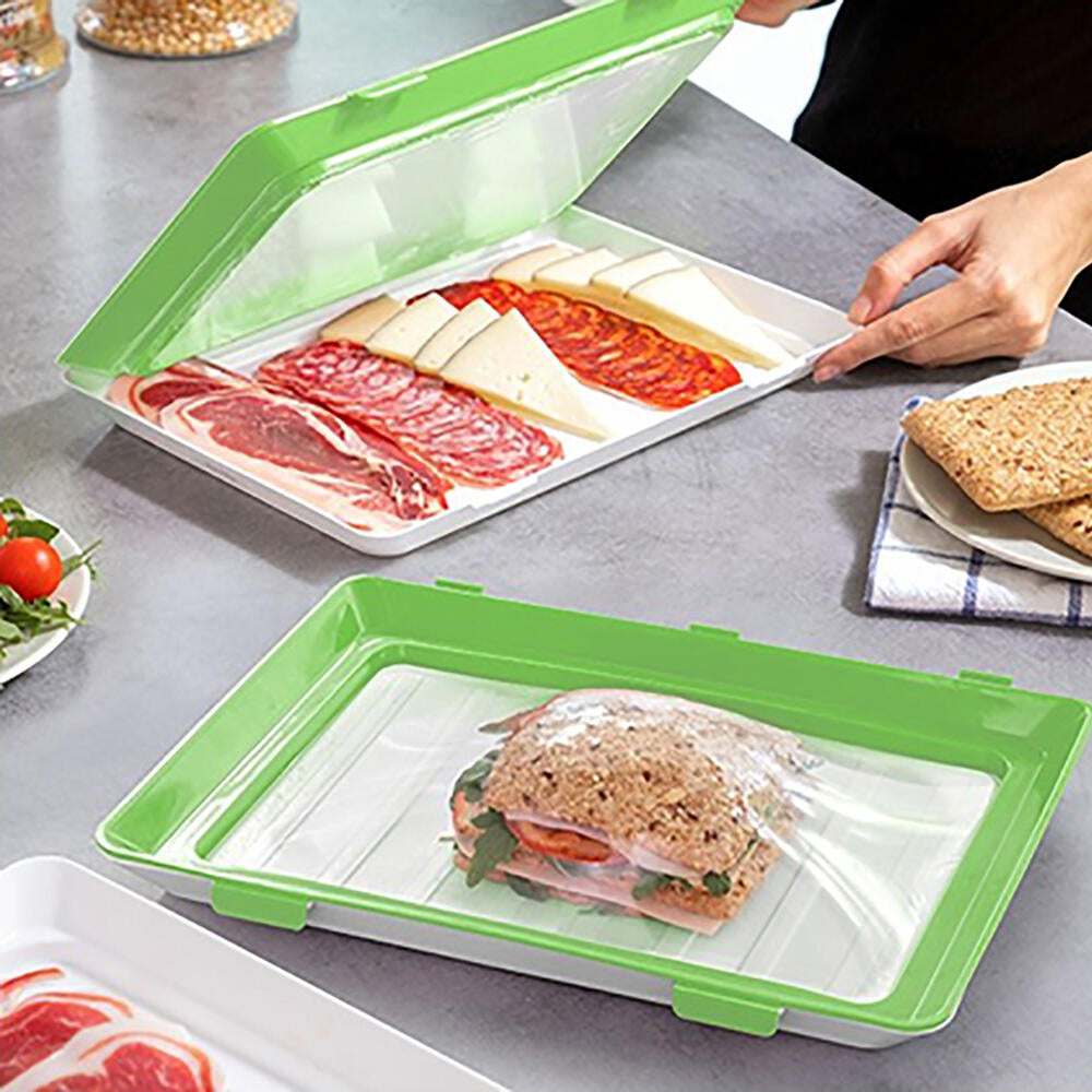 Set 9 Bandejas Apilables - Envasado Semi Vacío - Reutilizables - 30x20cm