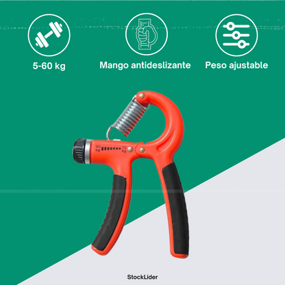 Fortalecedor de Preensão Ajustável 5-60kg | Contador Digital | Punho Ergonómico