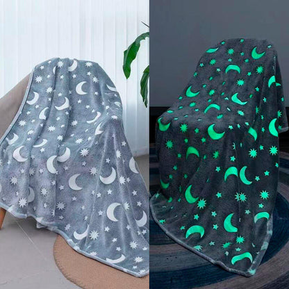 Manta Fluorescente no Escuro | 100% Poliéster | 120x150 cm | Cinzento e Rosa