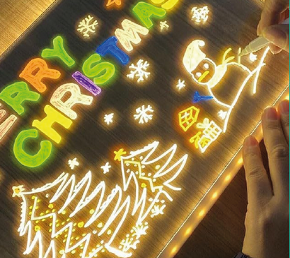 Quadro Luminoso LED 20x20 cm com Canetas e Stencils | Stock Líder