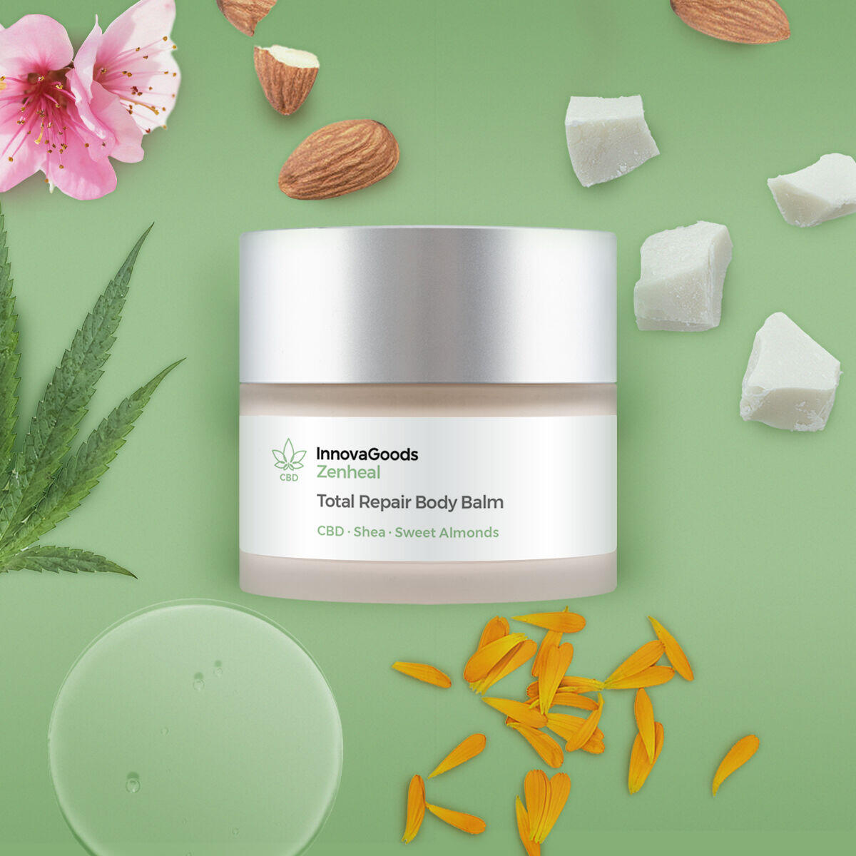 Bálsamo Reparador Corporal CBD "Zenheal" InnovaGoods 50 ml