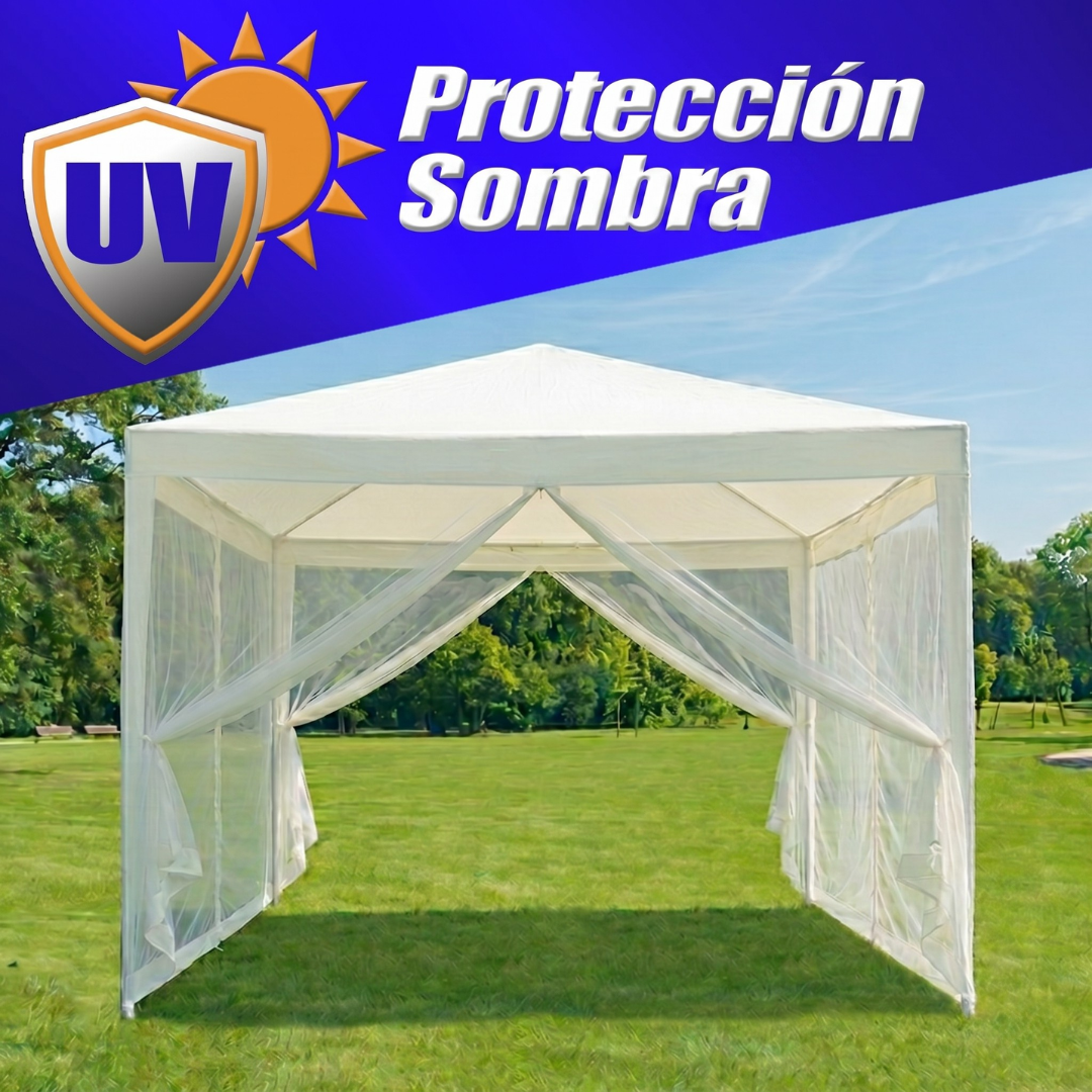 Gazebo con Mosquitera Starlyf | 3x3m | Protección 360º | Impermeable | Estructura Acero
