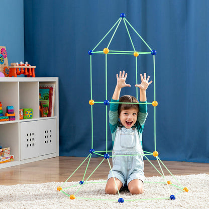 Kit de Construcción de Fuertes para Niños | 155 Piezas | Brilla en la Oscuridad