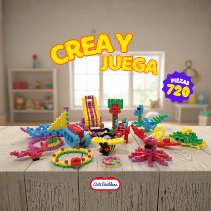 Acti Builders - Jogo de Blocos de Construção Didático 730 Peças