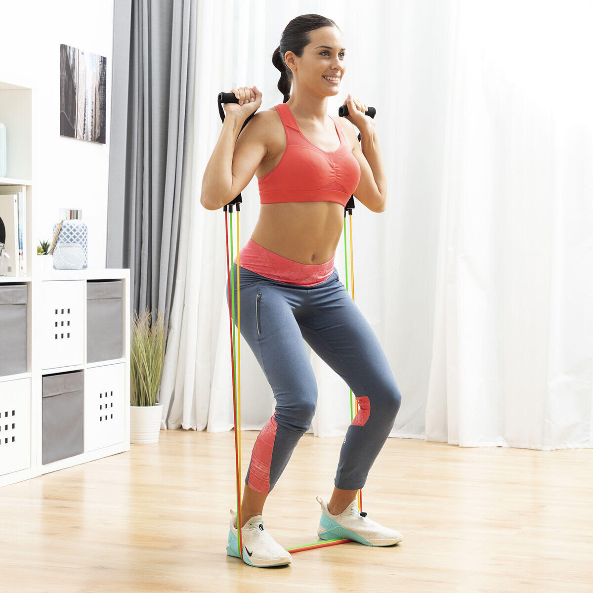 Set of 5 Resistance Bands with Accessories and Exercise Guide - Rebainer