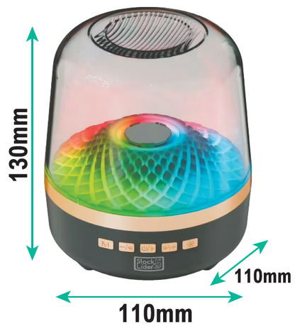 Coluna RGB Sem Fios 360° | Bluetooth 5.4, USB, TF e AUX | Luzes LED