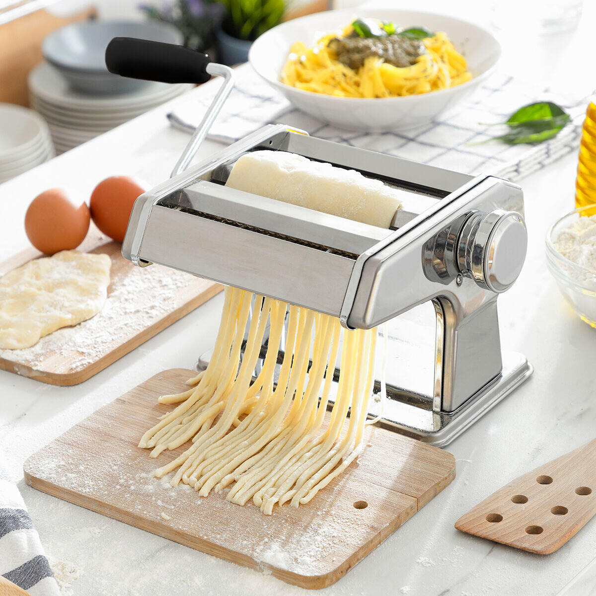 Máquina de Massa Fresca Manual com Receitas | Espessura Regulável 8 Níveis | Fashta InnovaGoods