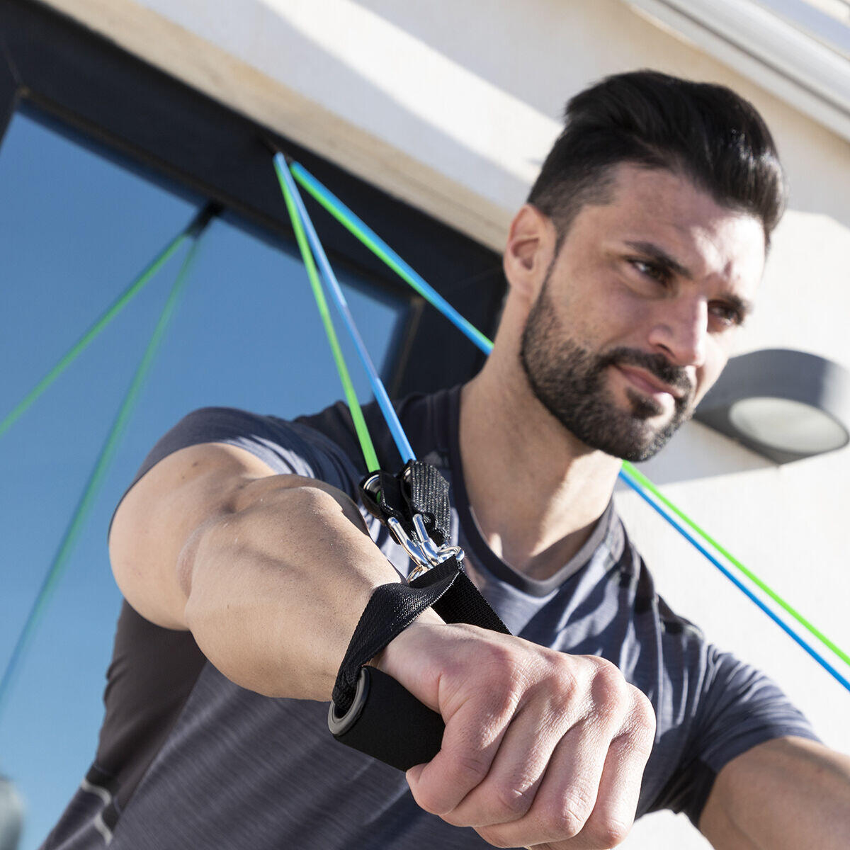 Conjunto de 3 Bandas de Resistência com Acessórios e Guia de Exercícios | InnovaGoods