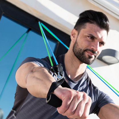 Conjunto de 3 Bandas de Resistência com Acessórios e Guia de Exercícios | InnovaGoods