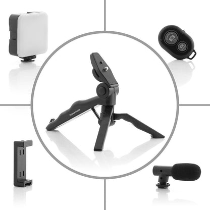 Kit Vlogging 6 Piezas "Plodni" InnovaGoods | Luz LED, Micrófono, Trípode y Mando BT