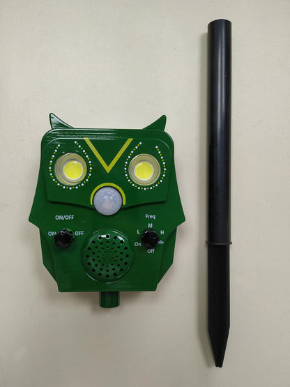 Espanta-Animais Solar Inteligente OWL GUARDS | Coruja com Ultrassom e Luz