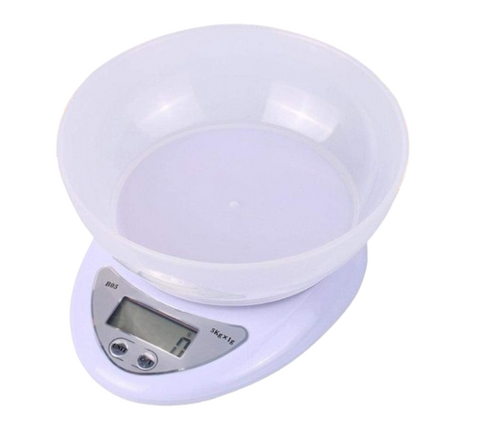 Báscula de Cocina Digital con Cubeta 800ml | Hasta 5kg | Función Tara | Stock Líder