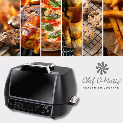 Forno, Grelhador e Fritadeira de Ar Multifunções | Chef-O-Matic 8 in 1 Oven Grill | 1500W