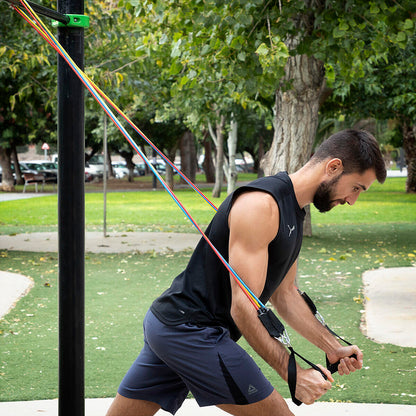 Set of 5 Resistance Bands with Accessories and Exercise Guide - Rebainer