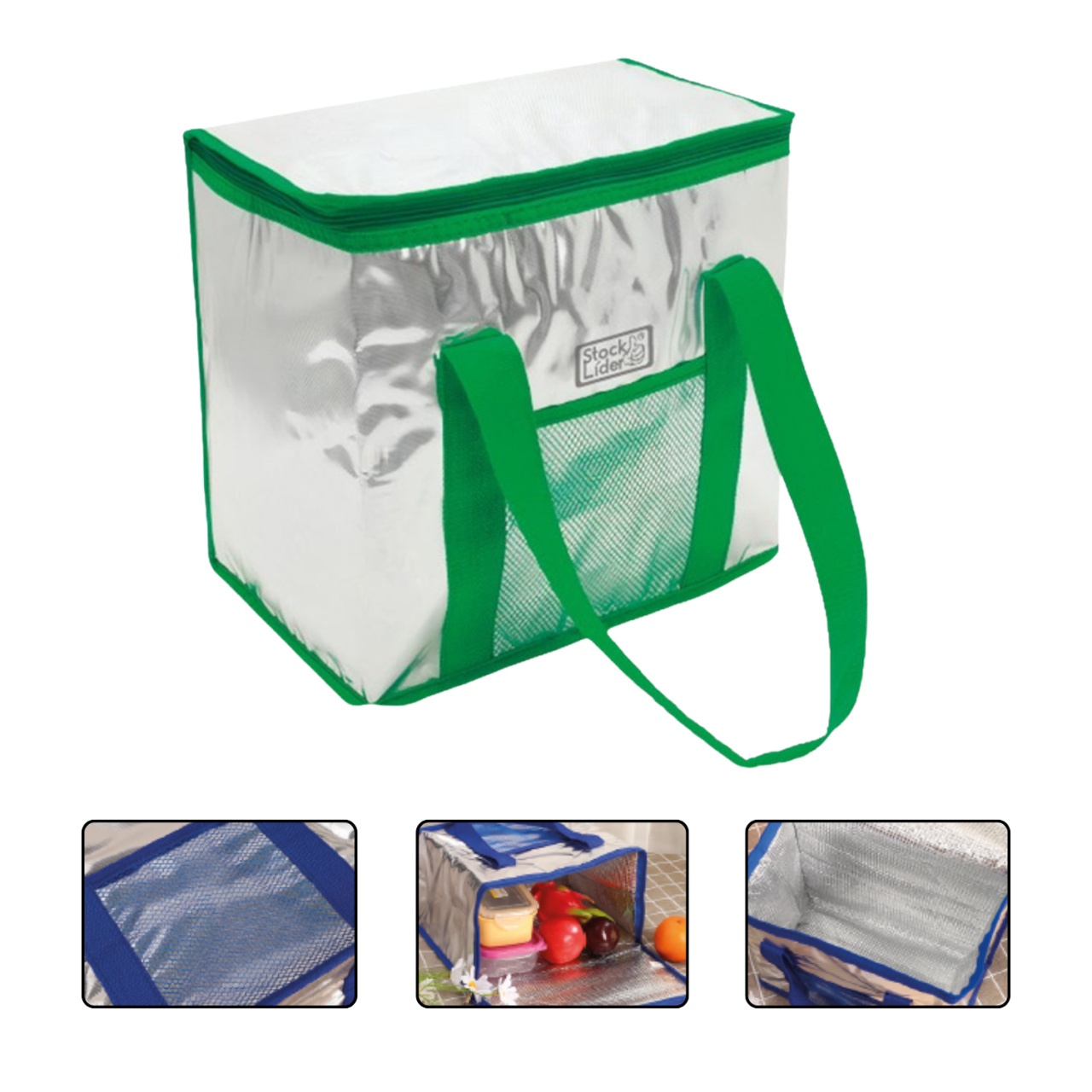 Mala Térmica 26L | Interior Alumínio PEVA | Impermeável | Grande Capacidade | Verde