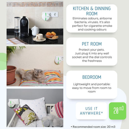 PURIPOD Ionizer Air Purifier - Clean and Fresh Air - Allergens, Dust, Pollen, Bad Odors