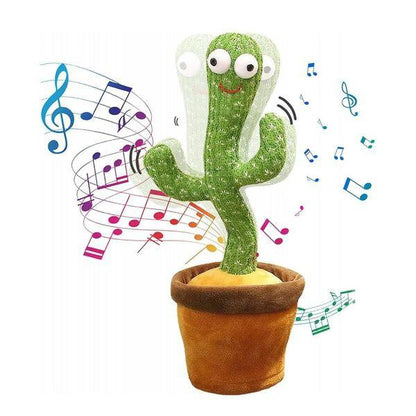 Dancing Cactus That Talks, Records, Repeats and Plays Music - With LED Light