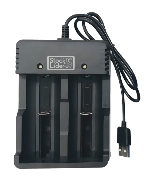 Cargador de Pilas Litio 3.7V USB | Compatible con 18650, 21700 y más | Stock Líder