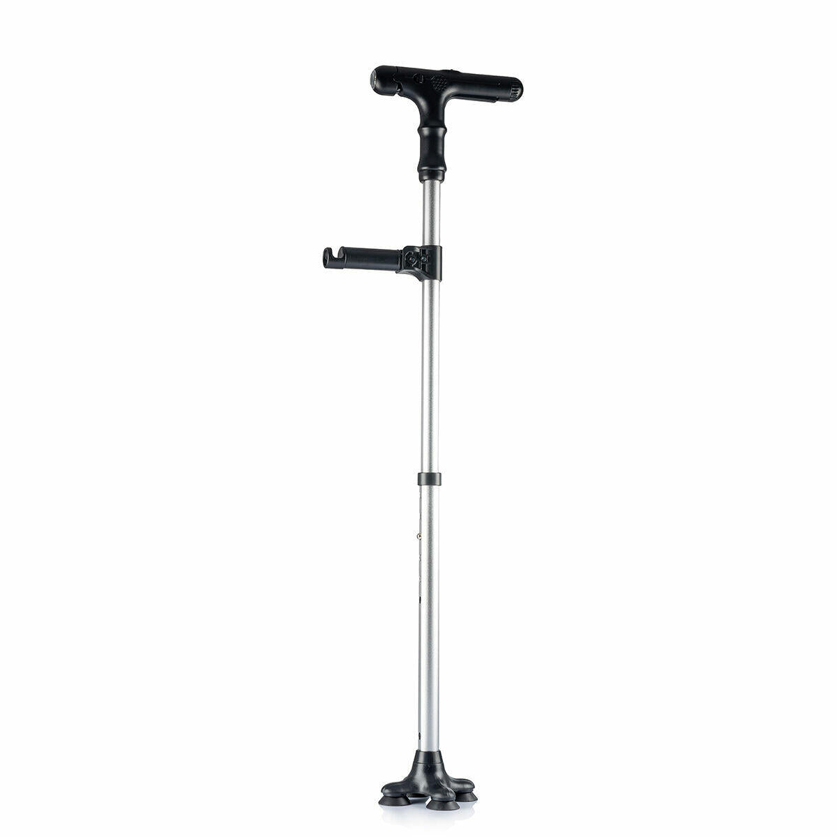 Extendable Walking Stick with LED, Alarm and Clips - 6 Heights - Up to 70kg
