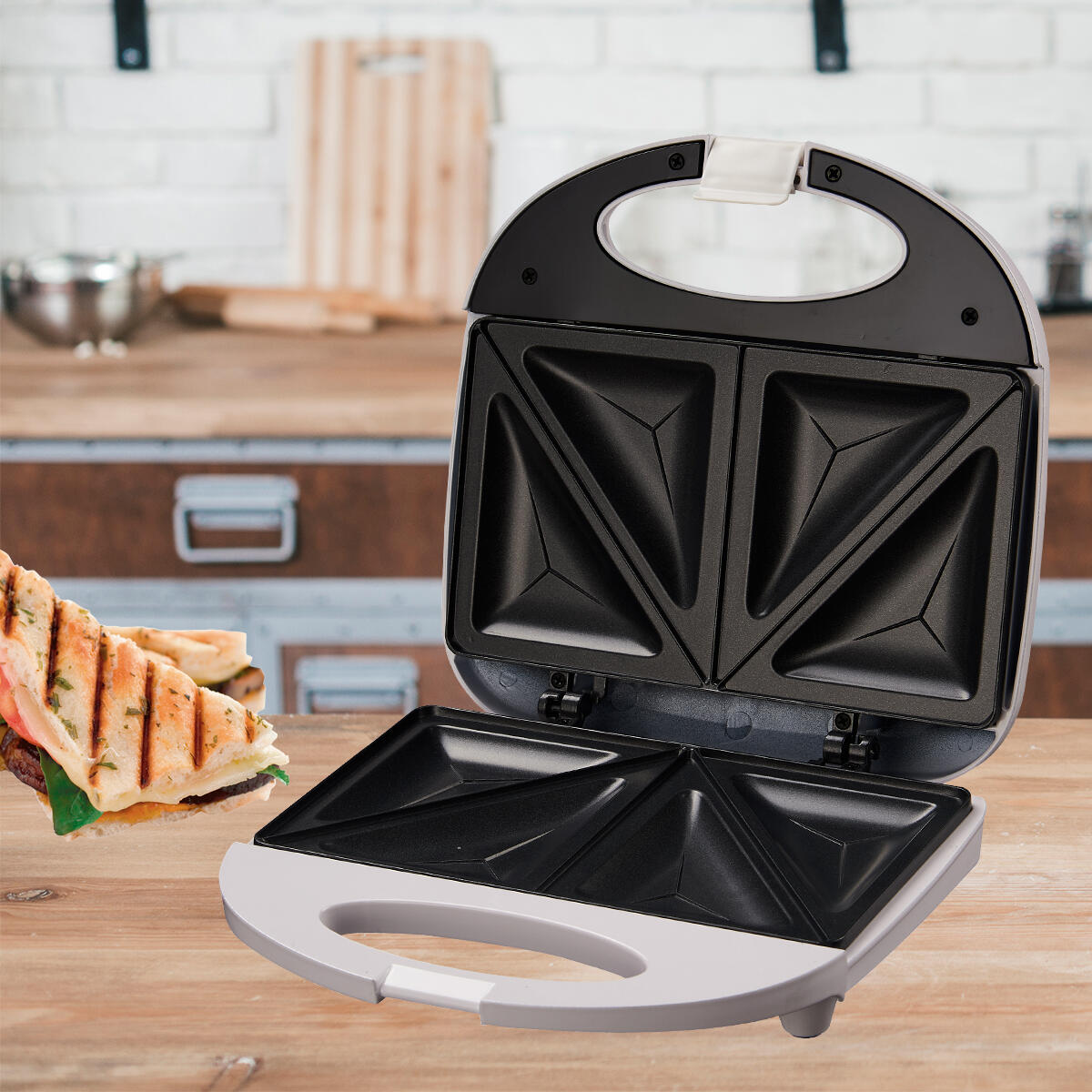 Sandwichera We Houseware 750W | Antiadherente | Exterior Tacto Frío | 2 Sándwiches