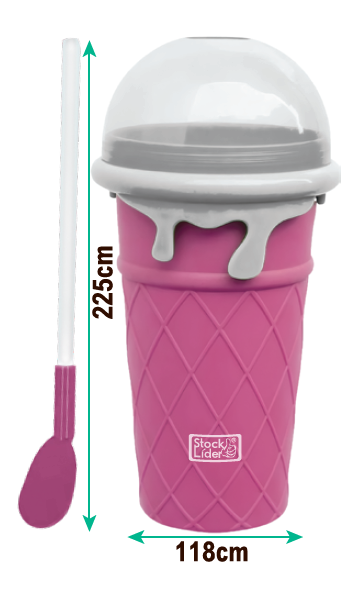 Copo Granizador Manual Sem Eletricidade - Sem BPA - Colher Palhinha Incluída - Stock Líder