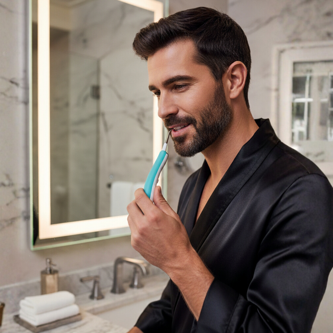 STARLYF Ultrasonic Dental Cleaner - 3000 Vibrations - 3 Brush Heads + LED Light