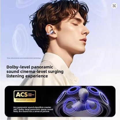 Auriculares Oreja Abierta, Clip Inalámbricos | Bluetooth 5.4 | IPX7 | Conducción Ósea | Púrpura