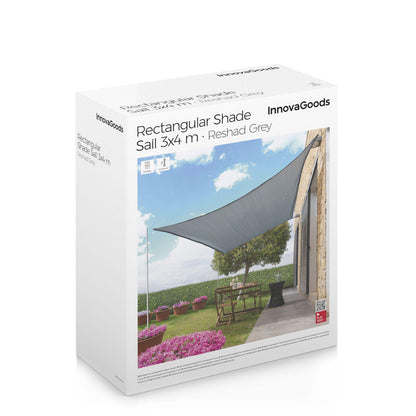 Toldo Vela de Sombra Retangular - Proteção UV 3x4 m | Cinzento e Bege | Reshad InnovaGoods