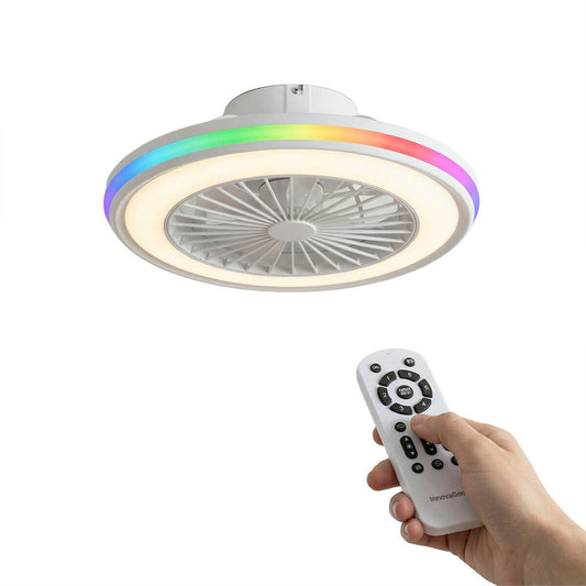 Ventilador de Techo con Luz LED RGB  | Aspas Ocultas | Motor DC | Mando | Nexory InnovaGoods