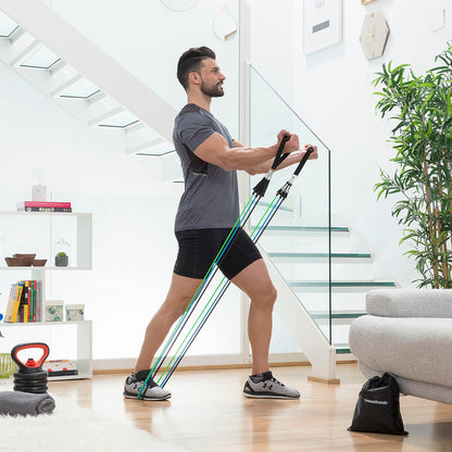 Conjunto de 3 Bandas de Resistência com Acessórios e Guia de Exercícios | InnovaGoods