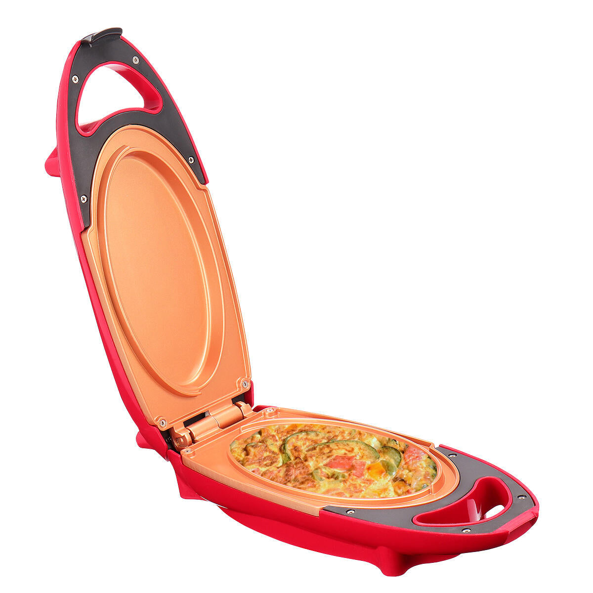 Double-Sided Electric Griddle - Non-Stick Copper - Red Copper 5 Minute Chef