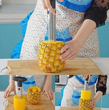 Cortador y Pelador de Piña de Acero Inoxidable | Corta, Pela y Descorazona en Segundos