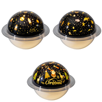 Humidificador e Candeeiro Projetor Saturno | Difusor de Óleos Essenciais | Base de Madeira