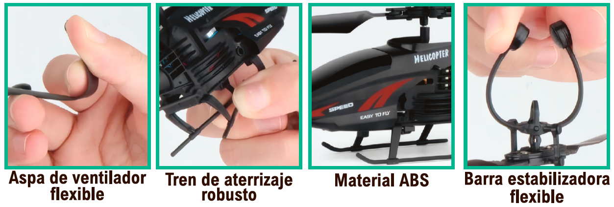 Helicóptero RC Apache con Luces LED | Giroscopio | Mando | Hasta 9m Altura