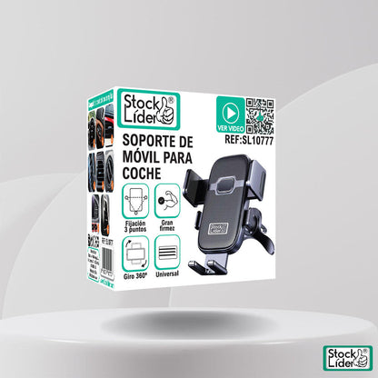 Car Phone Holder - 3-Point Mounting - 360° Rotation