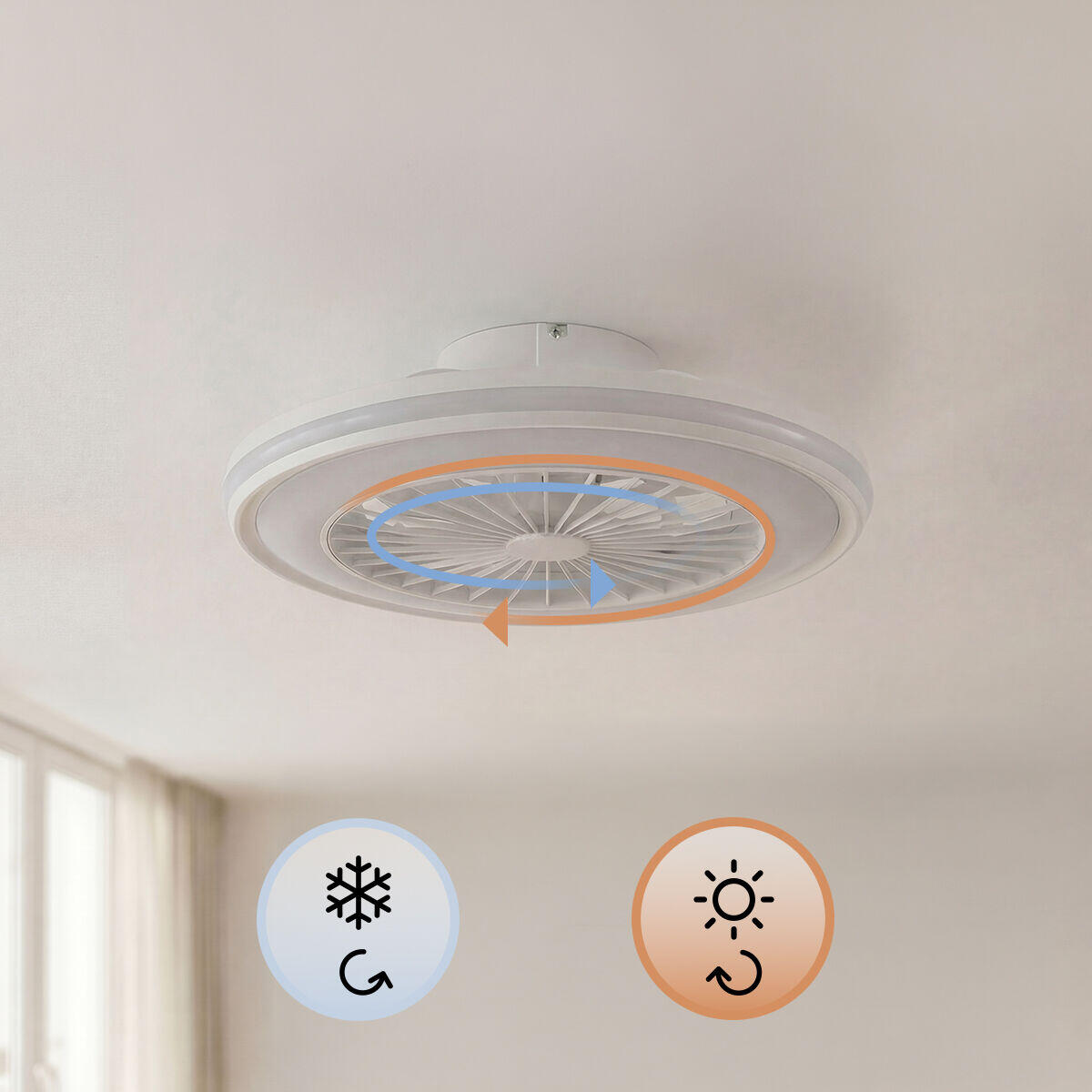 Ventilador de Techo con Luz LED RGB  | Aspas Ocultas | Motor DC | Mando | Nexory InnovaGoods