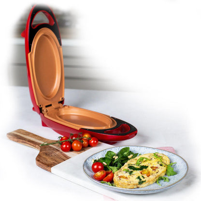 Double-Sided Electric Griddle - Non-Stick Copper - Red Copper 5 Minute Chef