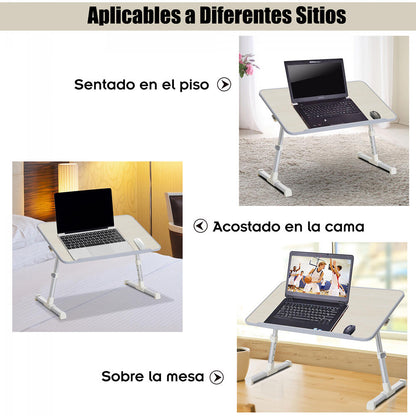 Mesa Plegable Portátil para Ordenador | 5 Alturas | Ventilador USB