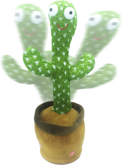 Dancing Cactus That Talks, Records, Repeats and Plays Music - With LED Light