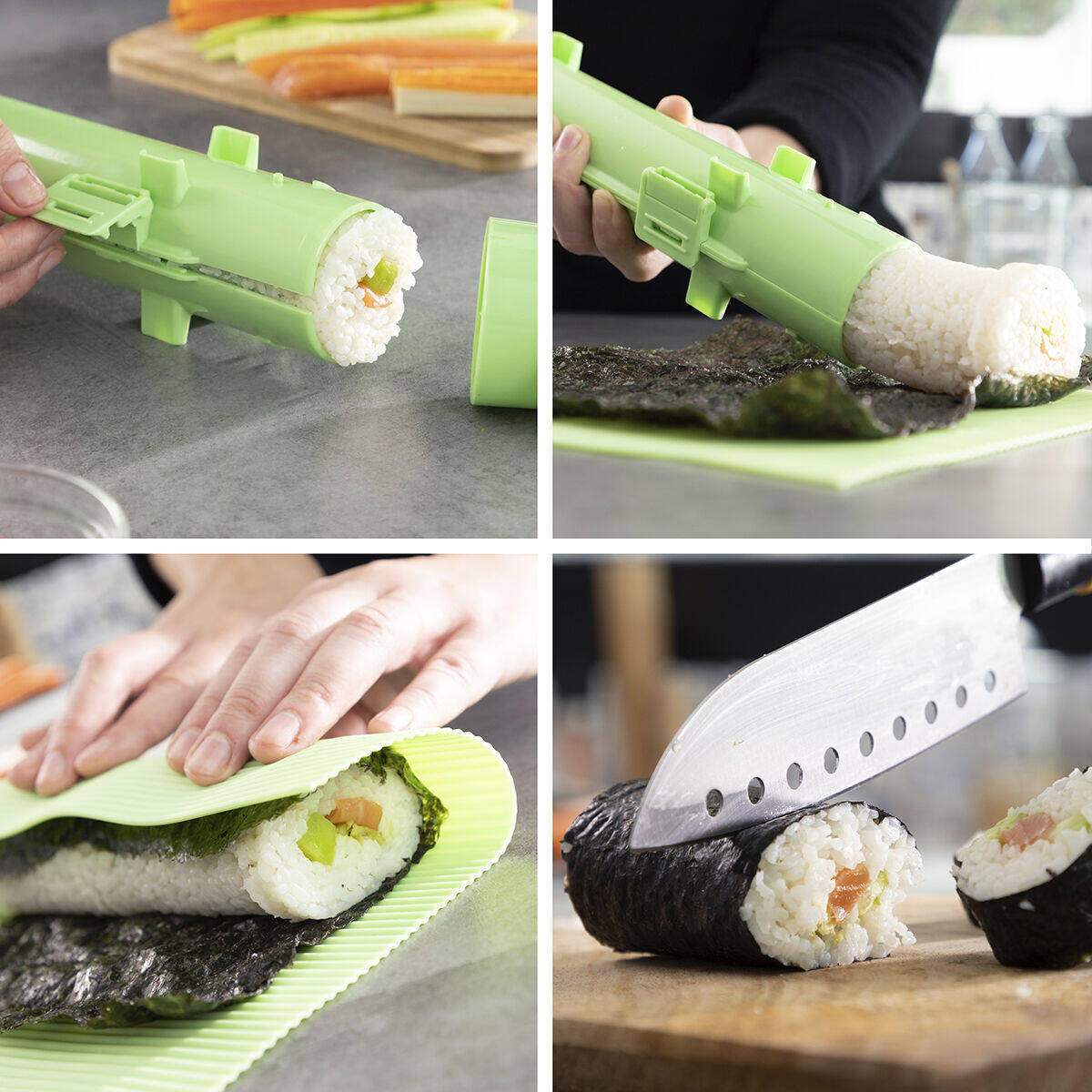 Set de Sushi Suzooka InnovaGoods 3 Piezas | Molde + Esterilla + Cuchara | Recetario