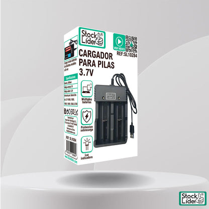 Cargador de Pilas Litio 3.7V USB | Compatible con 18650, 21700 y más | Stock Líder