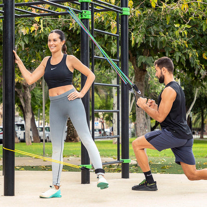 Set of 5 Resistance Bands with Accessories and Exercise Guide - Rebainer